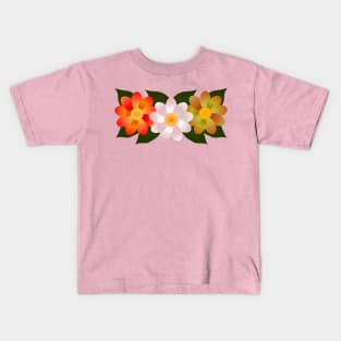 Flower Trio: Orange, White, Amber Kids T-Shirt